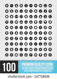 100 Universal Vector Icons for Mobile and Web