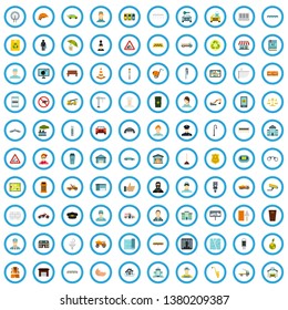 100 urban icons set in flat style for any design vector illustration