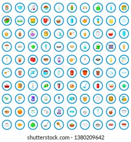 100 utensil icons set in cartoon style for any design vector illustration