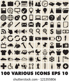 100 Various icons