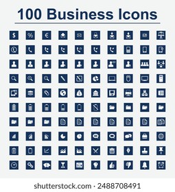 100 Vector Business Icons, Circle Version. This is a cool, creative and very high quality pack of 100 vector business icons suitable for web design projects
