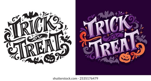 100% Vector dibujado a mano doodle archivo. Feliz Halloween. Linda cita de letras de doodle dibujadas a mano. Letras para el diseño de la camiseta, impresión de la taza, impresión del bolso, moda de la ropa. 