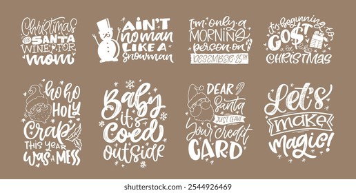 100% vector hand drawn doodle file. Trendy hand drawn lettering quote about winter holidays. Lettering for t-shirt design, mug print, bag print, clothes fashion. 