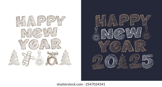100% vector hand drawn doodle file. Trendy hand drawn lettering quote about winter holidays. Lettering for t-shirt design, mug print, bag print, clothes fashion. 