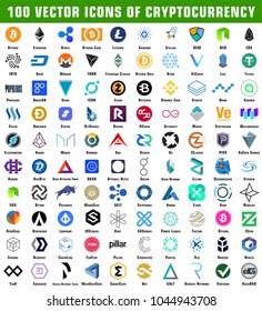 100 vector icons of Cryptocurrency