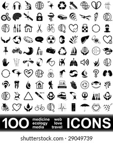 100 vector icons. HIGH RESOLUTION.