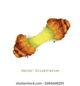 100% Vector illustration of Matcha Cream Bread. Cute, appealing design with vibrant color. AI EPS PNG files included. Infinitely scalable high resolution                            Perfect for menus


