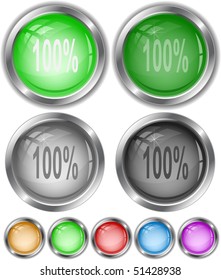 100%. Vector internet buttons.