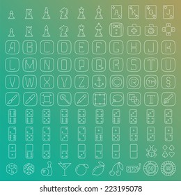 100 vector line icons set for web design and user interface in flat graphic style. More lighter lines then ever, nice detail and easily identifiable.