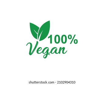 Ilustración vectorial de icono 100% vegano libre