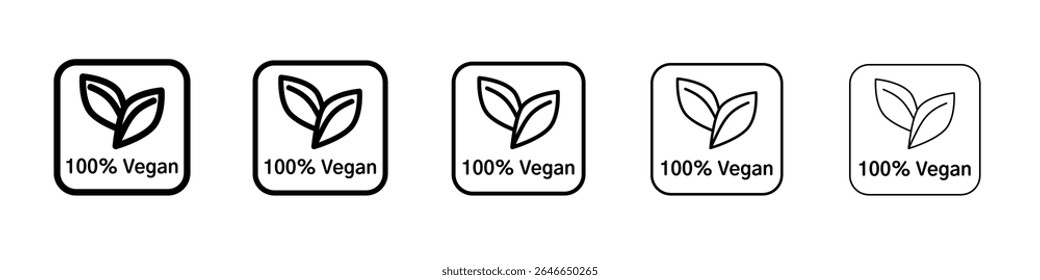 100 vegan ícone plano simples esboço logotipo