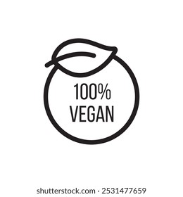 100% vegan ícone isolado vetor 