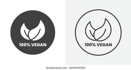 100 veganes Symbol Liniendiagramm (Illustration)