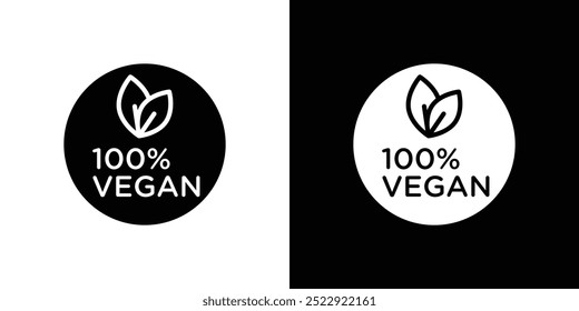 100% vegan icon set vector