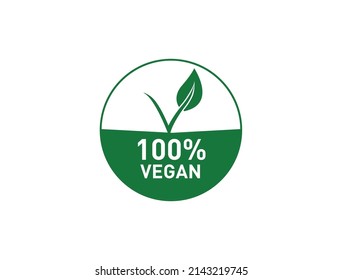 100% vegan icon vector illustration 