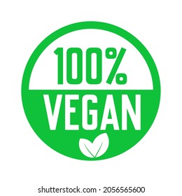 100% vegan icon. vector in isolated stamp format. eps10