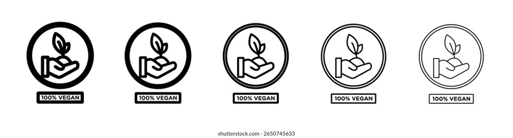 100 vegan ícone vegan vetor símbolo ou ilustração
