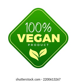 100% vegan product badge vector illustration sticker icon clipart