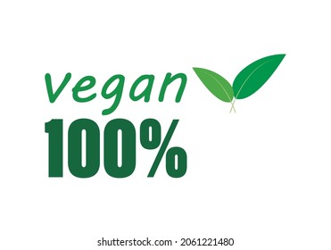 100% vegan product label icon.