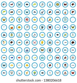 100 veterinary exploration icons set in flat style for any design vector illustration