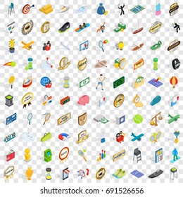 100 victory icons set in isometric 3d style for any design vector illustration