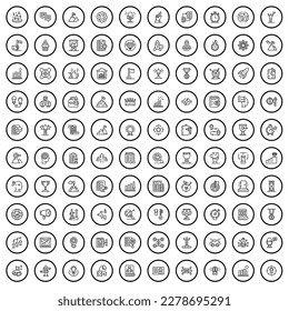 100 victory icons set. Outline illustration of 100 victory icons vector set isolated on white background