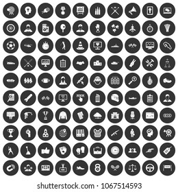 100 victory icons set in simple style white on black circle color isolated on white background vector illustration