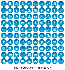 100 violation icons set in blue circle isolated on white vectr illustration