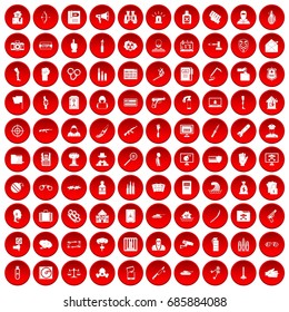 100 violation icons set in red circle isolated on white vectr illustration