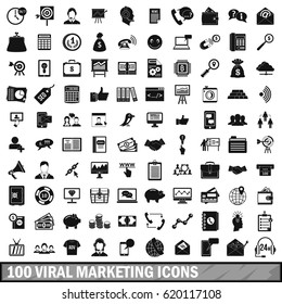 100 viral marketing icons set in simple style for any design vector illustration