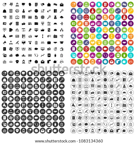 100 viral marketing icons set vector in 4 variant for any web design isolated on white