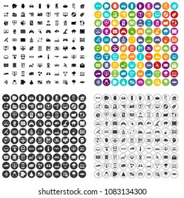 100 virtual icons set vector in 4 variant for any web design isolated on white