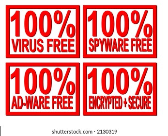 100% virus,spyware,ad-ware free 100% encrypted and secure stamps on white