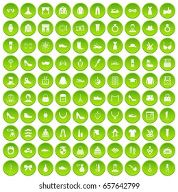 100 vitamins icons set green circle isolated on white background vector illustration