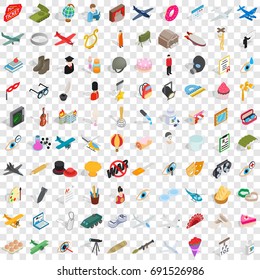 100 vocation icons set in isometric 3d style for any design vector illustration