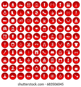 100 vogue icons set red