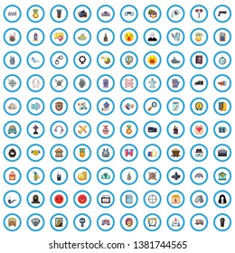 100 war center icons set. Cartoon illustration of 100 war center vector icons isolated on white background