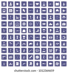 100 war crimes icons set in grunge style sapphire color isolated on white background vector illustration