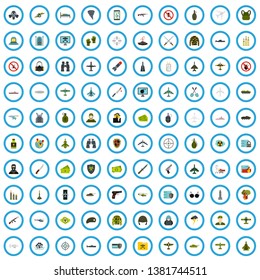100 war icons set in flat style for any design vector illustration