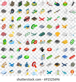 100 war icons set in isometric 3d style for any design vector illustration