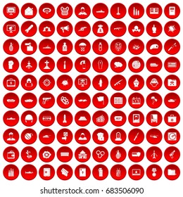 100 war icons set red