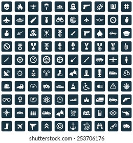 100 war icons, universal set 