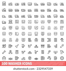 100 Wesper-Icons Set. Outline-Illustration von 100 Wesper-Symbolen, Vektorset einzeln auf weißem Hintergrund