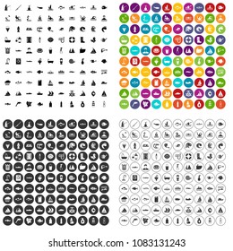 100 water icons set vector in 4 variant for any web design isolated on white