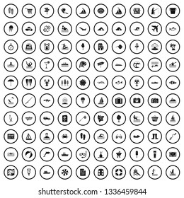100 water recreation icons set in simple style for any design vector illustration