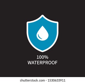 100% Waterproof Icon, Vector Design