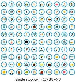 100 wealth company icons set in flat style for any design vector illustration