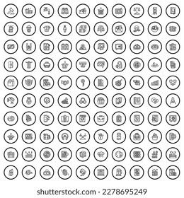 100 wealth icons set. Outline illustration of 100 wealth icons vector set isolated on white background