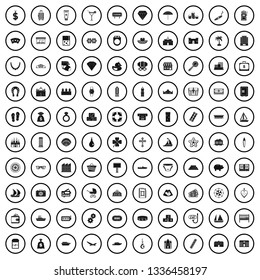 100 wealth icons set in simple style for any design vector illustration