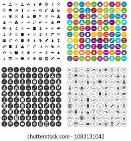 100 weapons icons set vector in 4 variant for any web design isolated on white